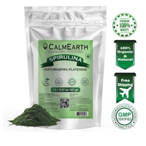 Calm Earth Spirulina Green Bluish Organic Herbal Powder 100% Pure Green Algae