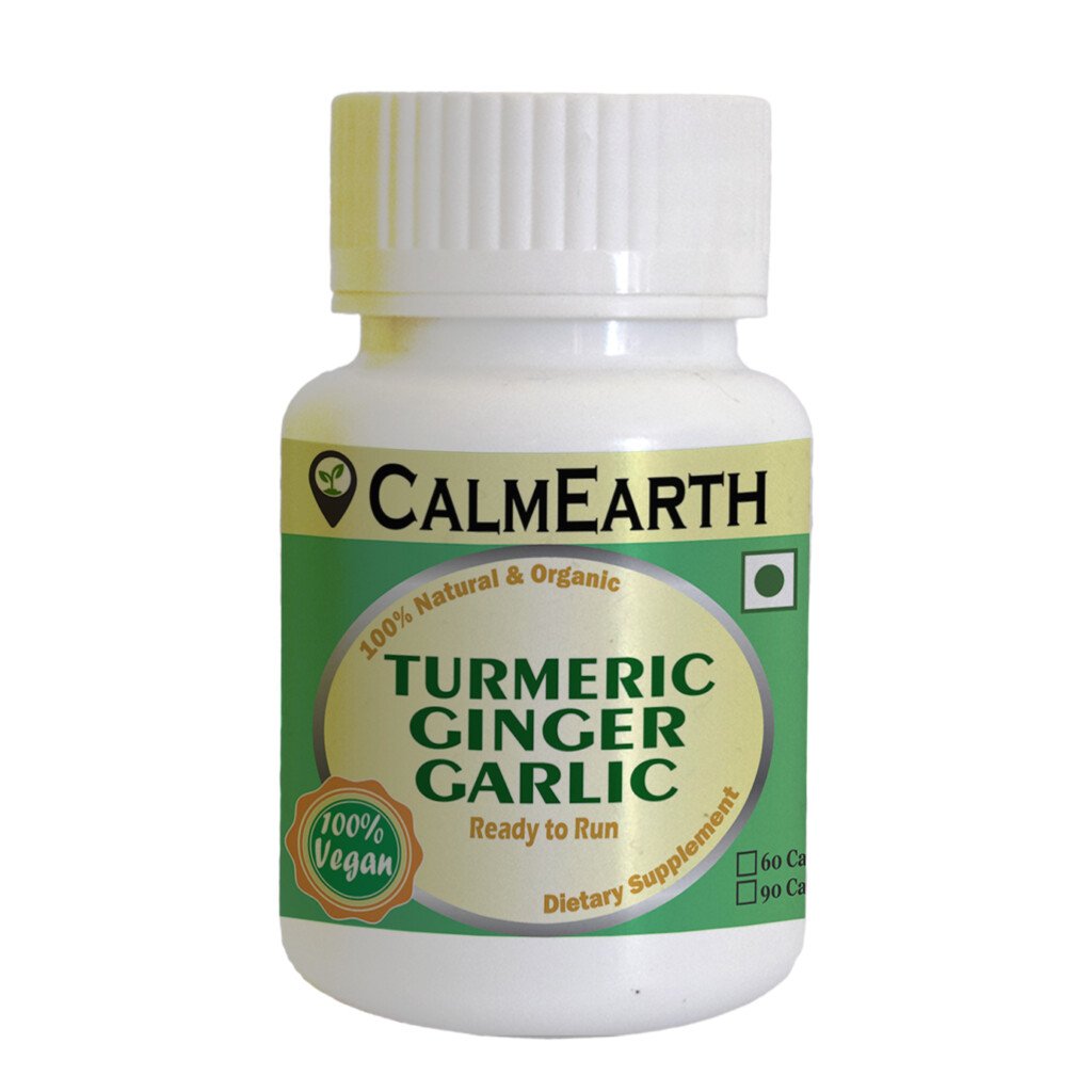 Calm Earth Turmeric & Ginger Garlic Organic Herbal Capsule100 Pure CARTCLUE