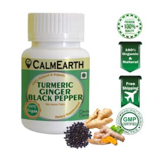 Calm Earth Turmeric Ginger & Black Pepper Organic Herbal Capsule 100% Pure