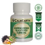CalmEarth Ashwagandha, Black Pepper & Turmeric Capsules – 500 mg Herbal Blend - Image 2