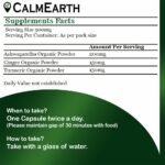 CalmEarth Ashwagandha, Ginger & Turmeric Capsules – 500 mg Herbal Blend - Image 4