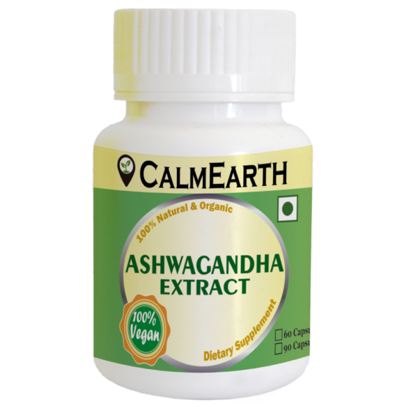 CalmEarth Ashwagandha Extract Capsules (Withania somnifera) 10% Withanolides
