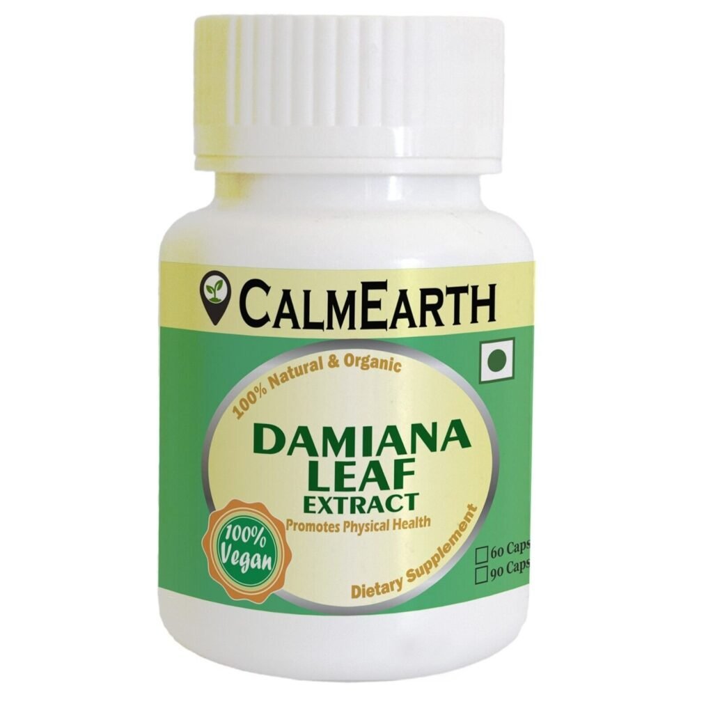 damiana-extract-capsules-front.jpg CalmEarth Damiana Extract Capsules – 10:1 (Turnera diffusa) - Image 1