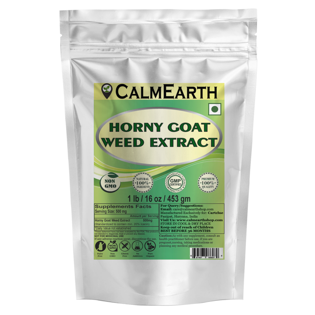 horny-goat-weed-extract-powder-20-1lb.png CalmEarth Horny Goat Weed Extract Powder (20% Icariin) – Epimedium Herbal Extract - Image 1