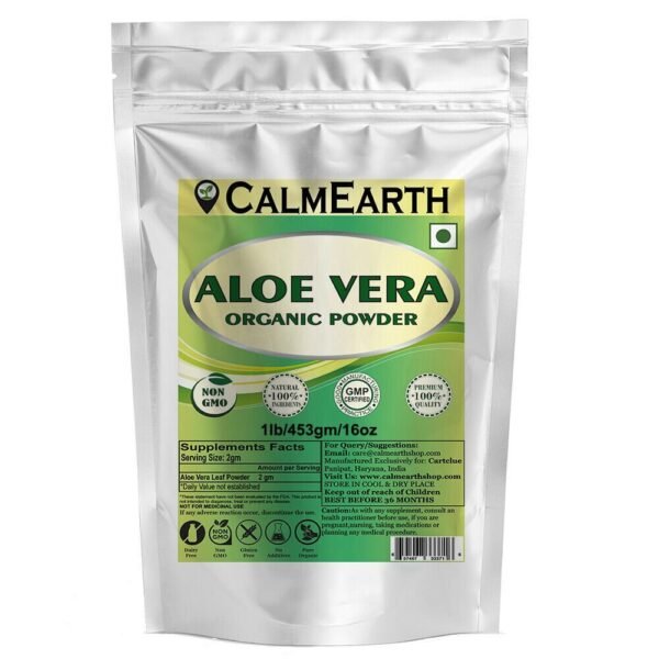 CalmEarth Organic Aloe Vera Powder (Whole / Inner Leaf)