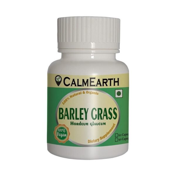 CalmEarth Organic Barley Grass Capsules (Whole Leaf Powder)
