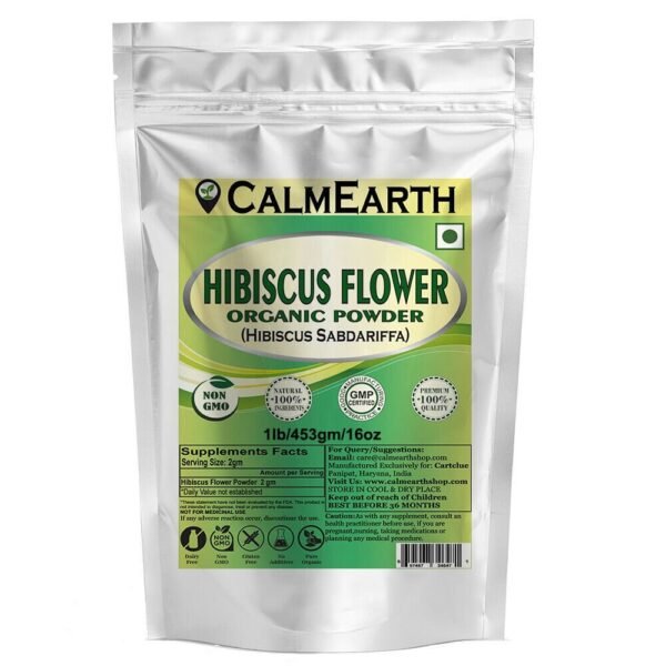 CalmEarth Organic Hibiscus Flower Powder (Hibiscus sabdariffa)