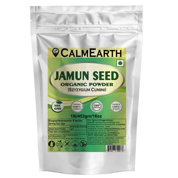 CalmEarth Organic Jamun Seed Powder (Syzygium cumini)