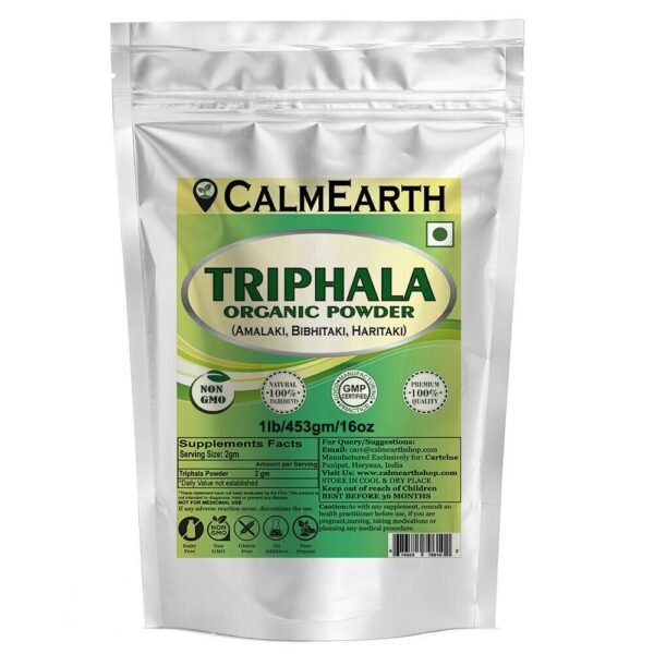 CalmEarth Organic Triphala Powder (Amla · Haritaki · Bibhitaki)