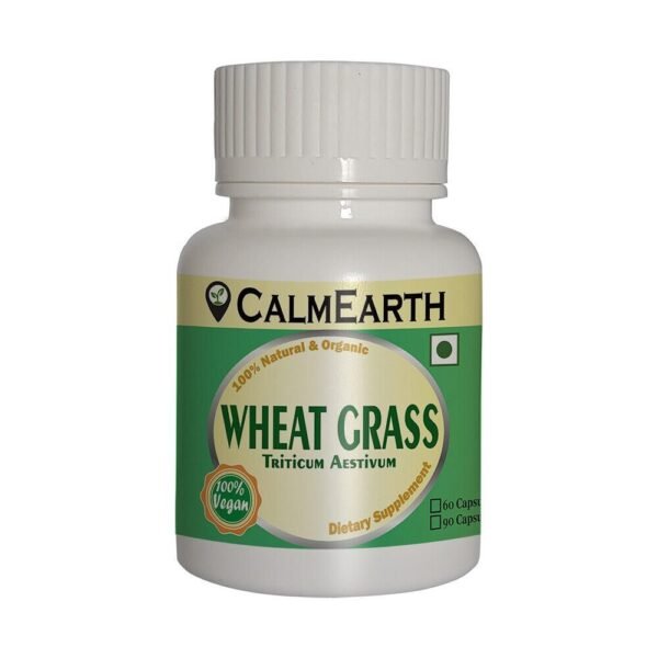 CalmEarth Organic Wheat Grass Capsules (Whole Leaf Powder)