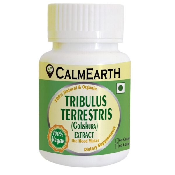 CalmEarth Gokshura Extract Capsules (Tribulus terrestris) – 60% Saponins
