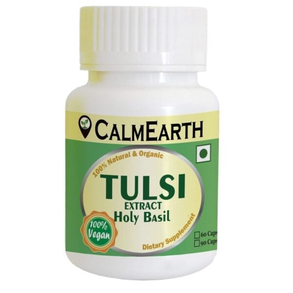 CalmEarth Tulsi Extract Capsules – 2% Ursolic Acid (Holy Basil)
