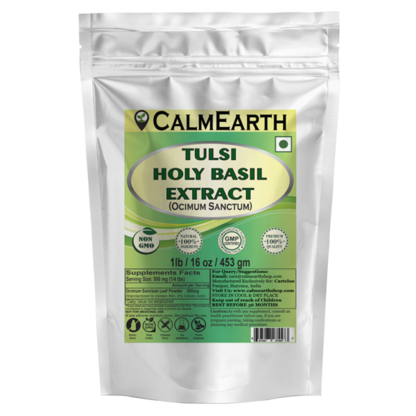 CalmEarth Tulsi Extract Powder – 2% Ursolic Acid (Holy Basil)